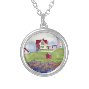 summer nubble silver plated necklace