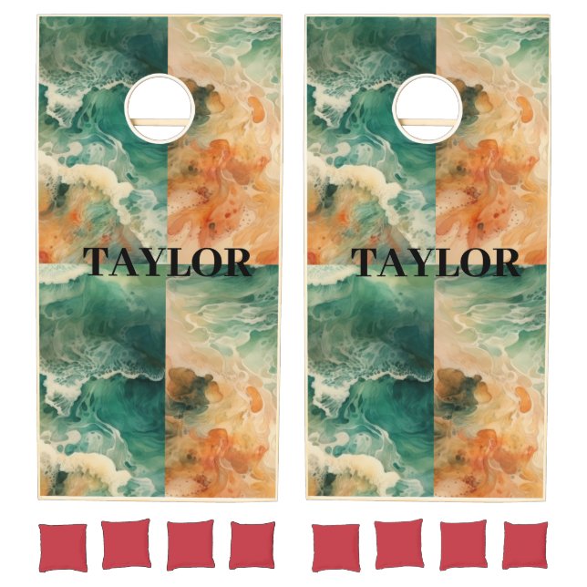 Summer Ocean Beach  Cornhole Set (Set)