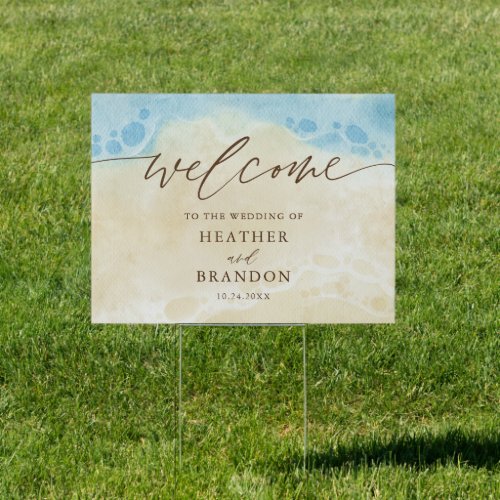 Summer Ocean Beach Wedding Welcome Foam Boards Sign