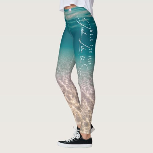 Summer Ocean Beach Wild and Free Leggings