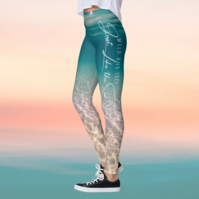 Summer Ocean Beach "Wild and Free" Leggings (Creator Uploaded)