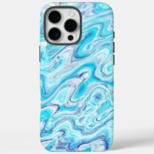 Summer Ocean Blue Colorful Abstract Marble Texture