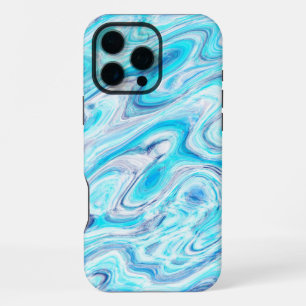 Summer Ocean Blue Colorful Abstract Marble Texture iPhone 16 Pro Max Case