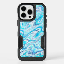 Summer Ocean Blue Colorful Abstract Marble Texture