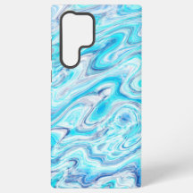 Summer Ocean Blue Colorful Abstract Marble Texture