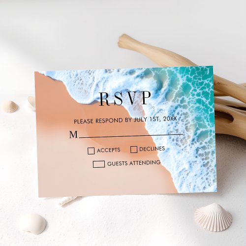 Summer Ocean Breeze Coastal Beach RSVP Card