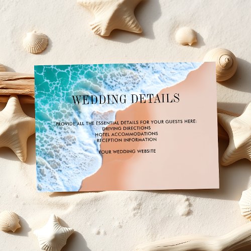 Summer Ocean Breeze Coastal Beach wedding Enclosure Card