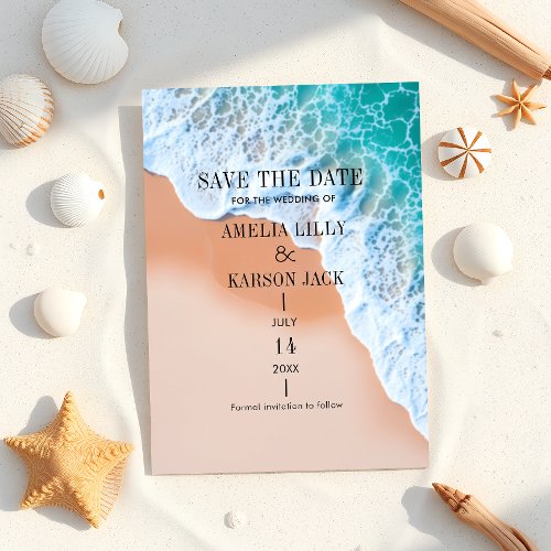 Summer Ocean Breeze Coastal Beach Wedding Save The Date