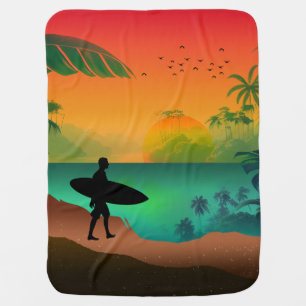 Summer ocean paradise baby blanket