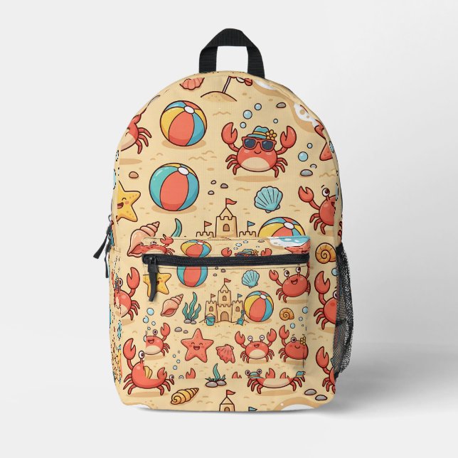 Summer Ocean Pattern Backpack (Front)