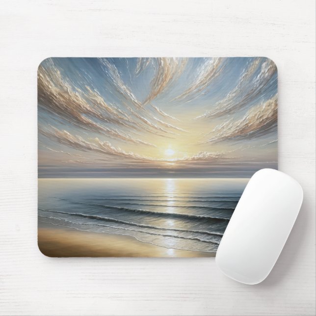 Summer Ocean Sunrise Mouse Pad (With Mouse)