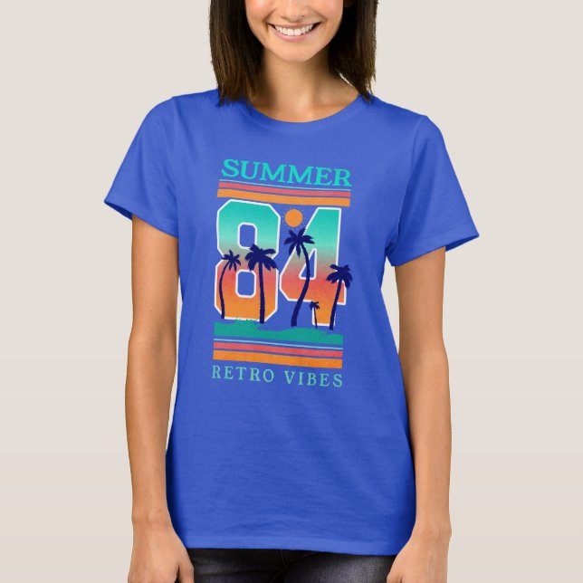 Summer of 1984 Retro Vibe Beach Theme T-Shirt (Front)