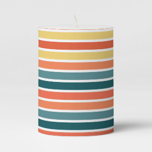 Summer of '77 Stripes Pillar Candle