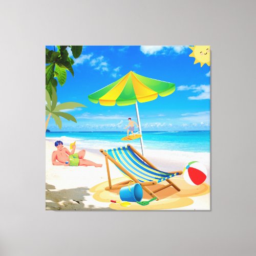 Summer of fun and surfing canvas print
