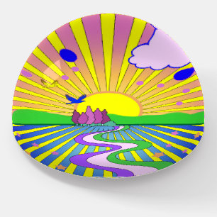 Summer of Love Colorful Psychedelic 60s 70s Paperweight