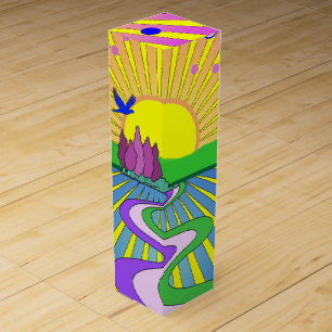 Summer of Love Colorful Psychedelic 60s 70s        Wine Box