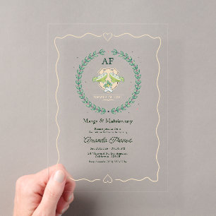 Summer of Love Margs & Matrimony Bachelorette Acrylic Invitations
