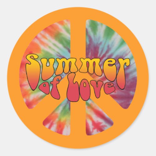 Summer of Love Peace Symbol Classic Round Sticker