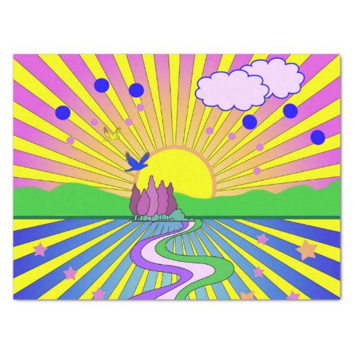 Summer of Love Psychedelic Sixties Sunburst  Tissue Paper