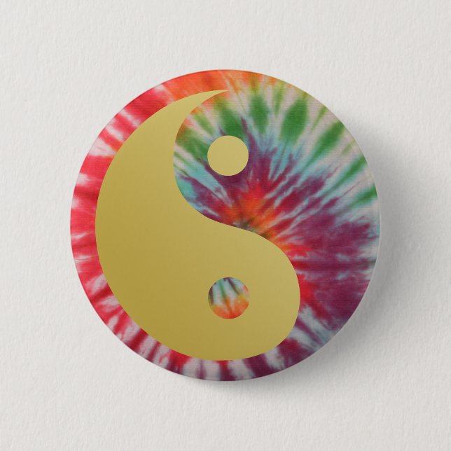 Summer Of Love Yin and Yang Pinback Button (Front)