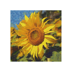 Summer Of Sunflowers Artistic Style Wood Wall Art