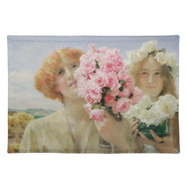 Summer Offering by Sir Lawrence Alma-Tadema Cloth Placemat (Front)