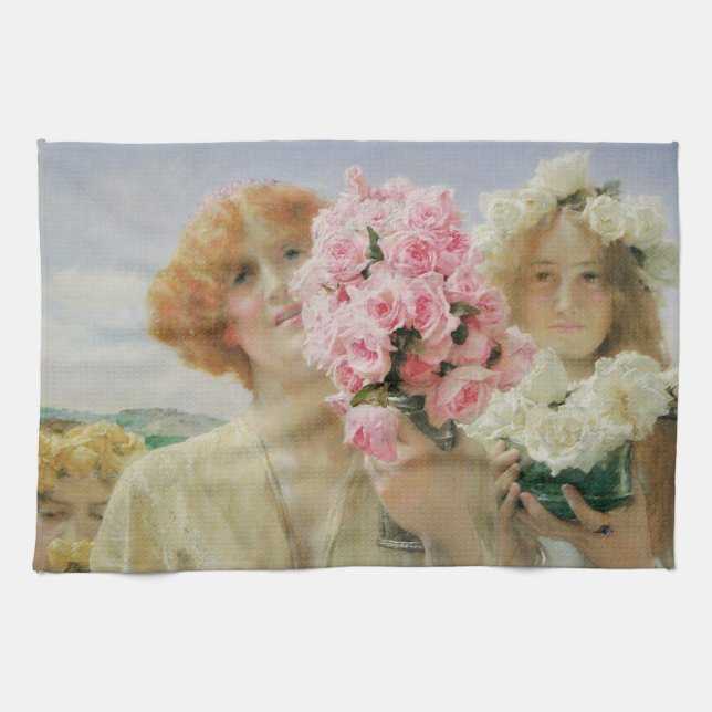 Summer Offering by Sir Lawrence Alma-Tadema Kitchen Towel (Horizontal)