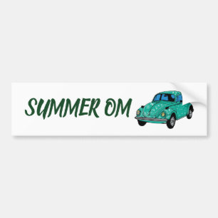 Summer OM Blue hippie Mandala car Bumper Sticker
