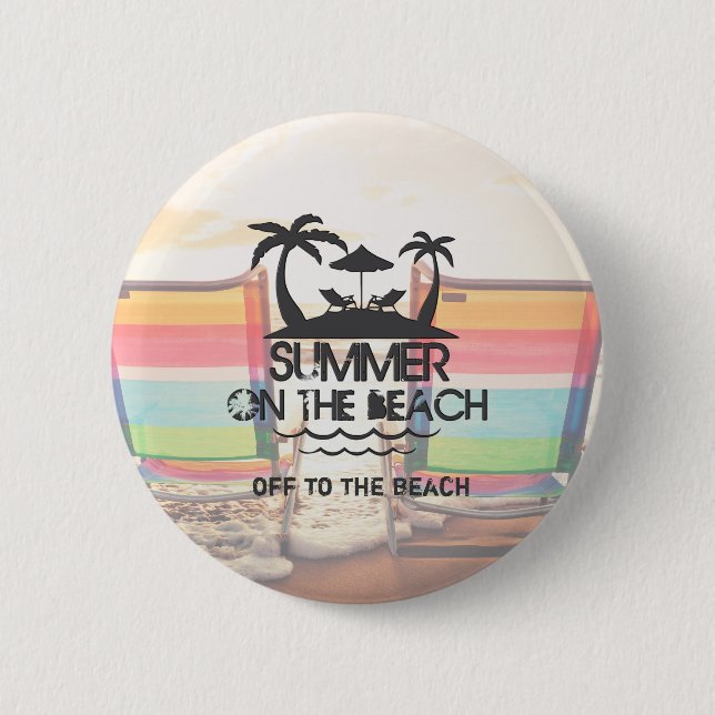 Summer on the  Beach | Personalized Button (Front)
