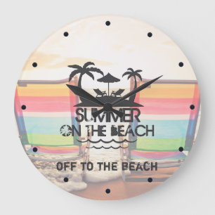 Summer on the  Beach   Personalized Large Clock