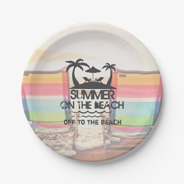Summer on the  Beach | Personalized Paper Plates (Front)