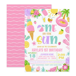 Summer One in the Sun Birthday Party Invitation