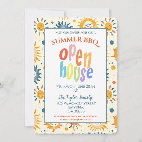 Summer Open House Sunshine Invitation