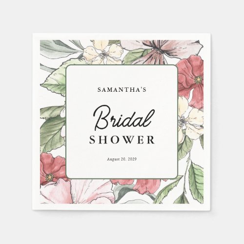 Summer or Fall Flowers Bridal Shower Napkins