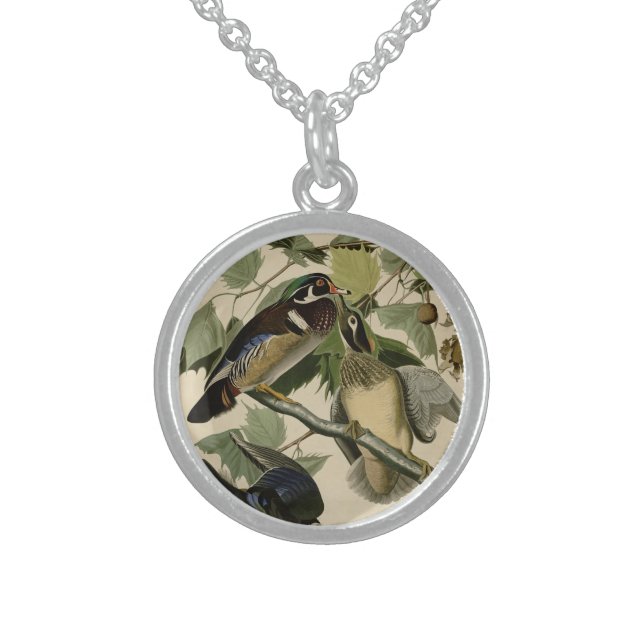 Summer or Wood Duck Sterling Silver Necklace (Front)