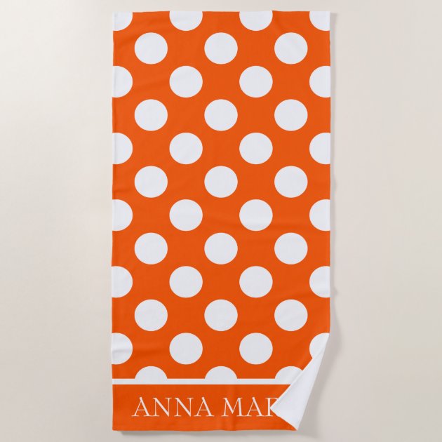 orange and white beach towels