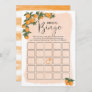Summer Orange Citrus Bingo Bridal Shower Game Card