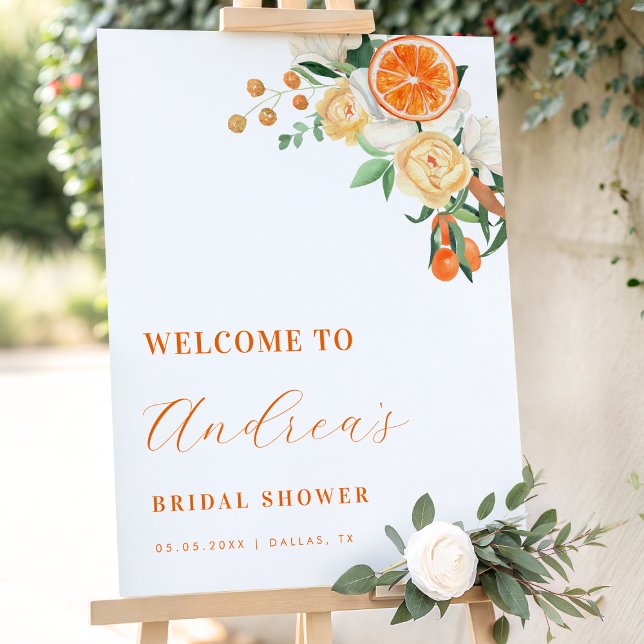 Summer Orange Citrus Bridal Shower Welcome Sign (Creator Uploaded)