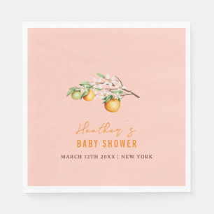 Summer Orange Citrus Clementine Baby Shower Napkins