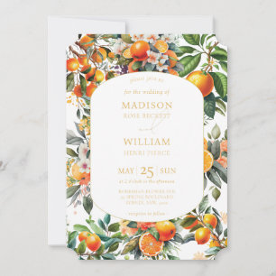 Summer Orange Citrus Fruit Wedding Invitation