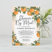Summer Orange Citrus Greenery Baby Shower By Mail Invitation (Standing Front)