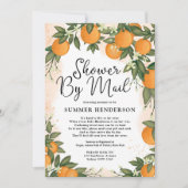 Summer Orange Citrus Greenery Baby Shower By Mail Invitation (Front)