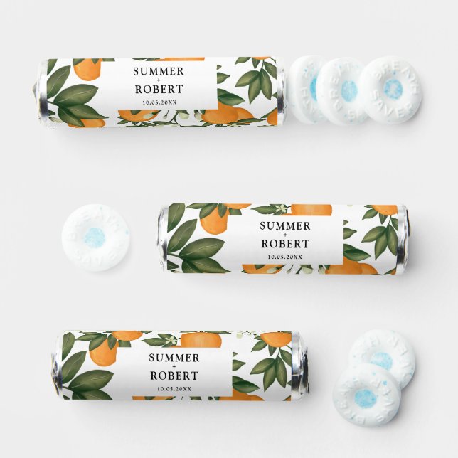 Summer Orange Citrus Greenery Wedding Party Breath Savers® Mints (Assorted)