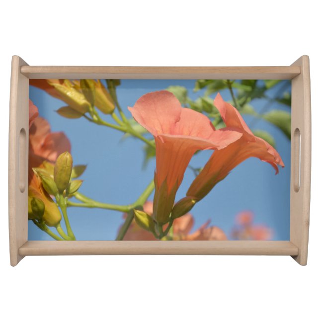 Summer Orange Trumpet Flowers Serving Tray (Front)