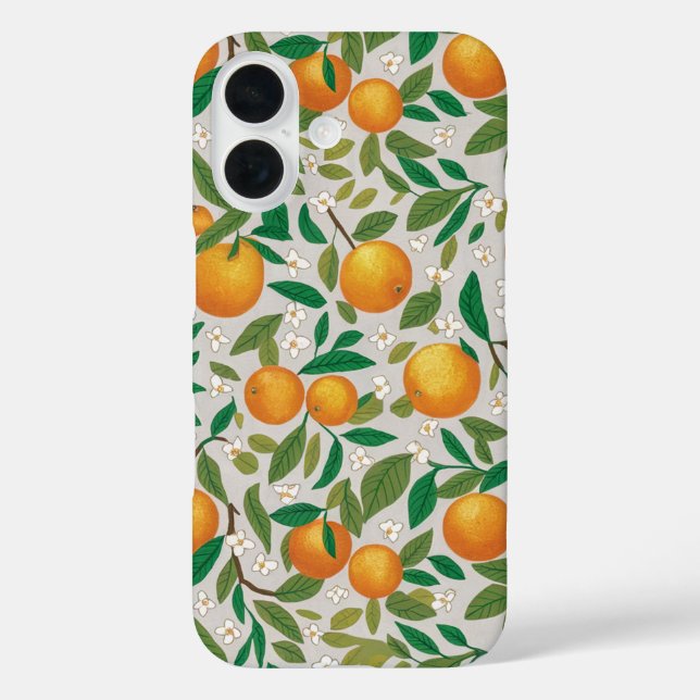 Summer Oranges Citrus Fruit Floral Pattern  Case-Mate iPhone Case (Back)