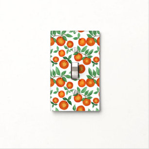 Summer Oranges Citrus Watercolor Fruit Pattern Light Switch Cover