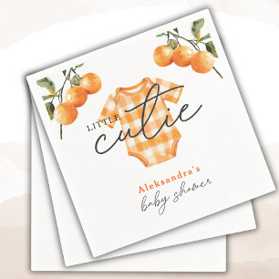 Summer Oranges Cute Bodysuit Baby Shower Napkins