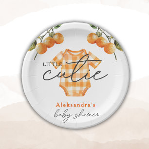 Summer Oranges Cute Bodysuit Baby Shower Paper Plates