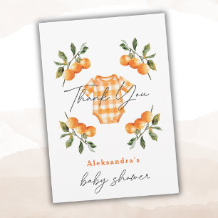 Summer Oranges Cute Bodysuit Baby Shower Thank You Card