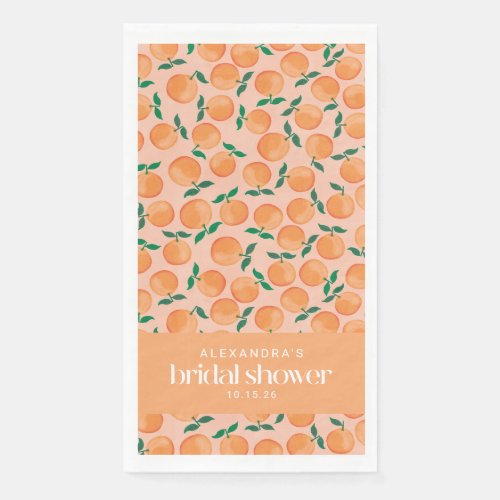 Summer Oranges Fruit Pink Bridal Shower Custom  Paper Guest Towels